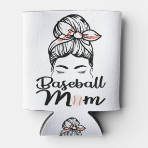 Porta-lata Beisebol Mãe Leopard Engraçado Softball Mãe