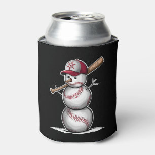 Porta-lata Beisebol Snowman Balls Snow Natal Presente no Nata