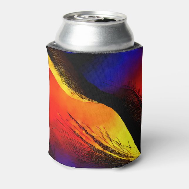 Porta-lata Bela Abstrato de Arte em Fundo Escuro (Can Back)