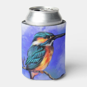 Porta-lata Bela Ave Kingfisher - Arte de Aquarela