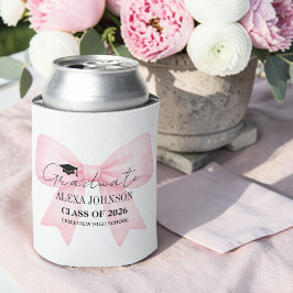 Porta-lata Bela Fita Cor-de-Rosa na Boina de Formatura Gradua