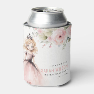 Porta-lata Bela princesa rosa Rosa Floral Aniversário