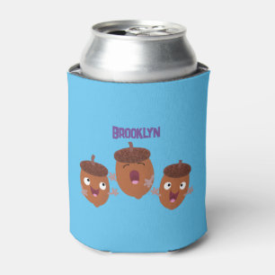 Porta-lata Belas bolotas felizes cantando cartoon para crianç