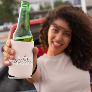 Porta-lata Beleza Rosa Moderna Pastel Personalizada Seu Nome