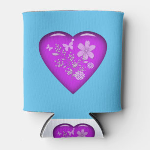 Porta-lata Belo Copo Floral Coração