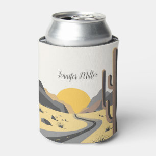 Porta-lata Belo nascer do sol do deserto com vista de montanh