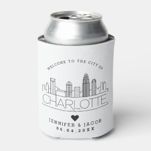 Porta-lata Bem-vindo à Charlotte Favor de Convidado Casado