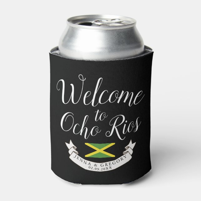 Porta-lata Bem-vindo à Jamaica | Personalização de Casamento  (Can Front)