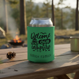 Porta-lata Bem-Vindo Ao Nosso Nome Personalizado De Campfire
