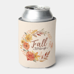 Porta-lata Bênçãos de Queda - Folhas de outono e Rua Floral
