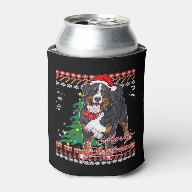 Porta-lata Bernese Mountain Dog Camisa de Natal Feia (Can Front)