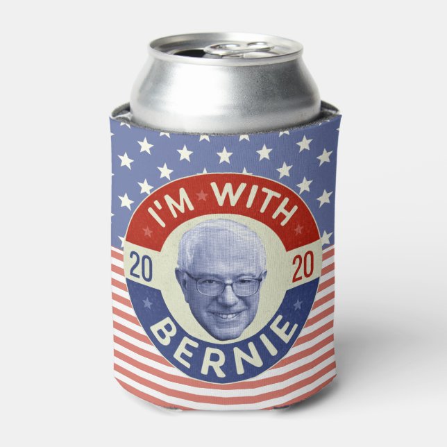 Porta-lata Bernie Sanders Presidente 2020 Foto Retro Democrat (Can Front)