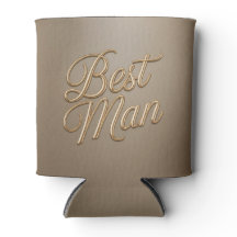 Best Man Gold Script Can Cooler