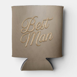 Porta-lata Best Man Gold Script Can Cooler