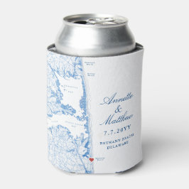 Porta-lata Bethany Beach DE Map Marinho Blue Wedor Beink