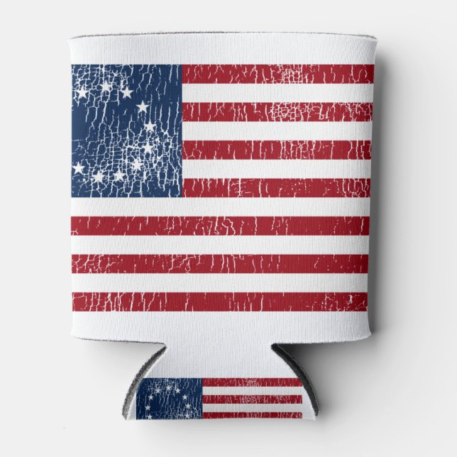 Porta-lata Betsy Ross American Flag Vintage (Frente)