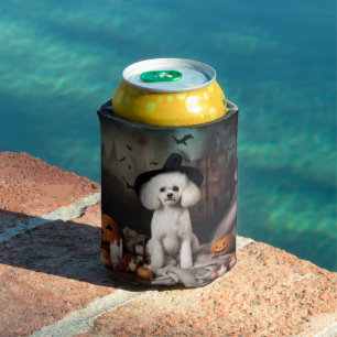 Porta-lata Bichon Frise Abóboras Halloween Assustador