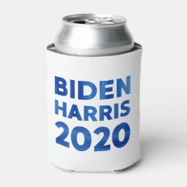 Porta-lata Biden Harris 2020 - texto azul de aquarela