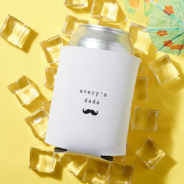 Porta-lata Bigode Dada Nome Personalizado Dia dos Pais (Verão in situ)