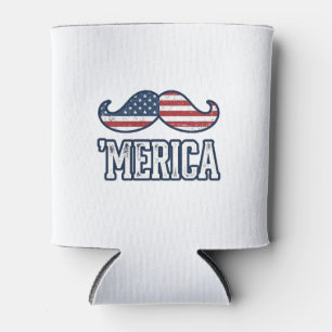 Porta-lata Bigode Patriótico América Angustiado Desenho Vetor