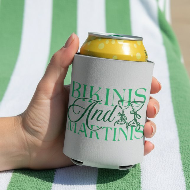 Porta-lata Bikinis e Martinis – Festa de Despedida de Solteir (*AI Generated Mockup )