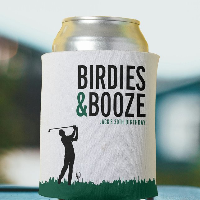Porta-lata Birdies & Booze Festa de aniversário de Golfe Adul (Birdies & Booze Adult Golf Birthday Party Can Cooler
)