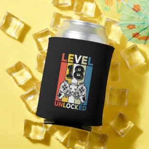 Porta-lata Birthday 18th Level Unlocked 18 Gaming Vintage