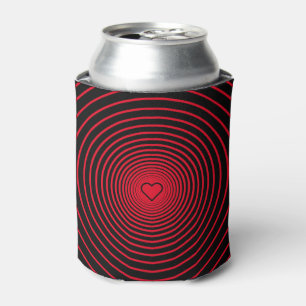Porta-lata Black Red Can Cooler with Heart (Cor da lata verme