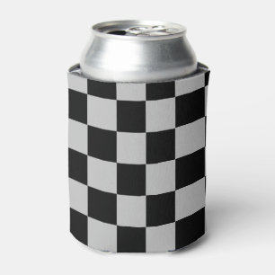 Porta-lata Black White Check Can Cooler