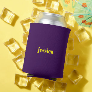 Porta-lata Bloco de cor minimalista nome personalizado