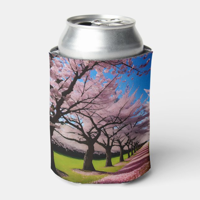 Porta-lata "Blossomas no Sangue: Linhas de Árvores de Cereja  (Can Front)