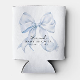 Porta-lata Blue Bow Baby Shower Coquette Bow Theme