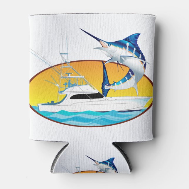 Porta-lata Blue Marlin e Boat Sunset (Frente)