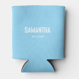 Porta-lata Blue &white monogram name Cooler
