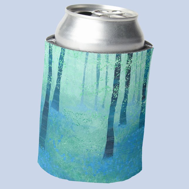 Porta-lata Bluebell Woodland (Bluebell woodland painting art can cooler)
