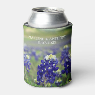 Porta-lata Bluebonnets Flores Azuis Casamento Floral Texas