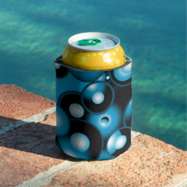 Porta-lata Blues Circular Concentric Abstrato Art Orbital