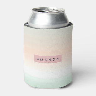 Porta-lata Blush Personalizado e Ombre Pastel Rosa Menta