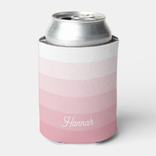 Porta-lata Blush Rosa Branco Ombre Personalizado Listrado