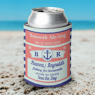 Porta-lata Boat 1rua Vedante Náutico Cerveja De Coral Estria