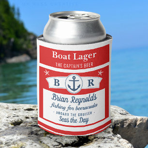 Porta-lata Boat Capitão Navio Anchor Boat Lager Beer   Perso