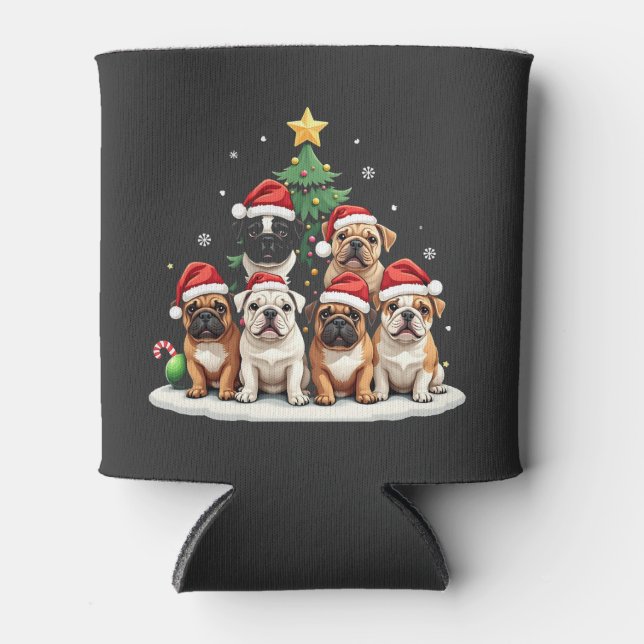 Porta-lata Boate de Natal Árvore Santa Hat Puppy Amantes (Frente)