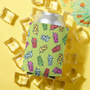 Porta-lata Boba Bubble Tea Pattern
