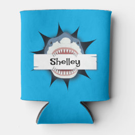 Porta-lata Boca de Tubarão Adicione Seu Nome Legal