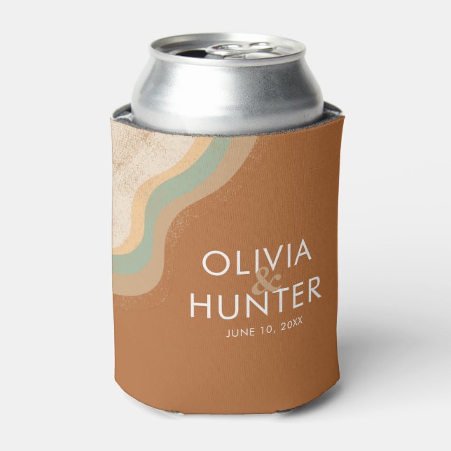 Porta-lata Boêmian Modern Terracotta Wedds Faves (Can Front)