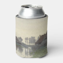 Boer Homes na água na névoa matinal