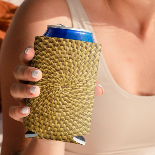 Porta-lata Bohemian Rattan Basketweave Wicker pode resfriar (Criador carregado)