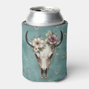Porta-lata Boho Chic Watercolor Vaca Floral