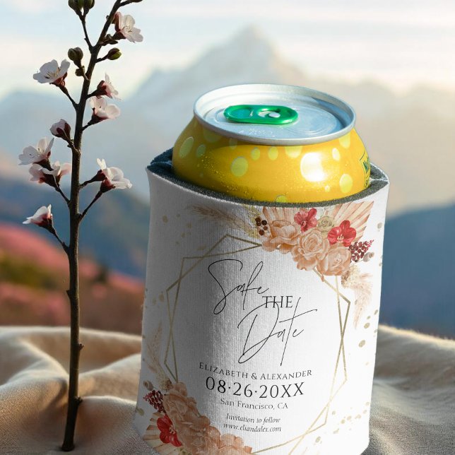 Porta-lata Boho Floral | Terracotta Casamento Exceto Data (Criador carregado)