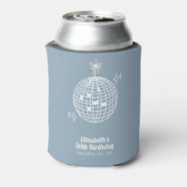 Porta-lata Bola de Disco Azul com Retro Dusty Personalizada